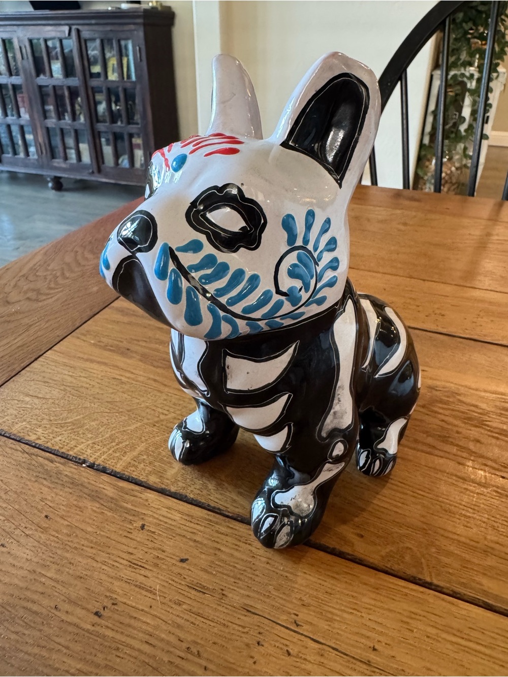 Mexican Talavera "Day of the Dead" (Dia de los Muertos) style French Bulldog